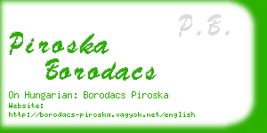 piroska borodacs business card